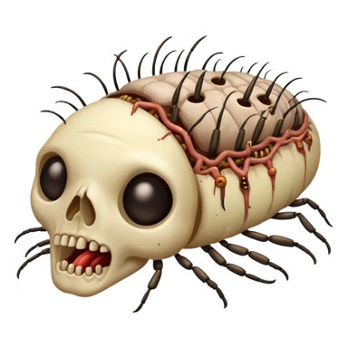 decomposing corpse rotting with maggots and flies sticker