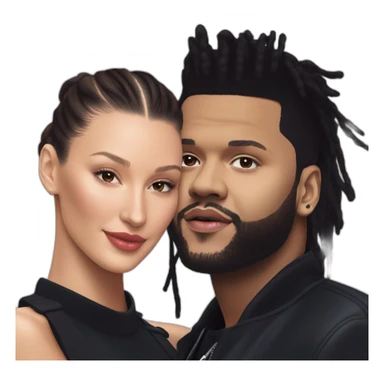 the weeknd and bella hadid sticker