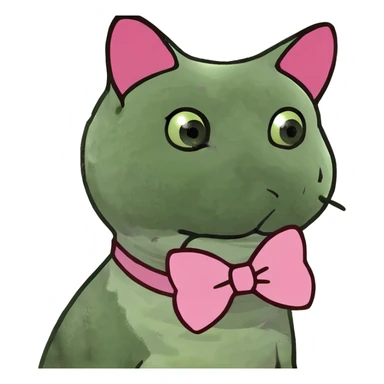 cat with pink bow  sticker