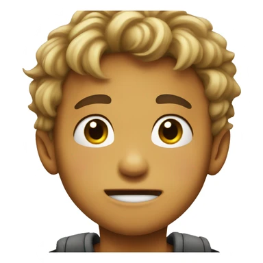 Biting lip cute face boy sticker