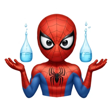 emoji de spiderman tomando agua sticker