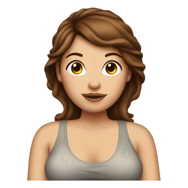 brown hair pregnant lady with tattoos sticker