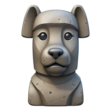 moai statue in shape of a dog, easter island dog statue sticker
