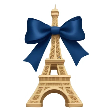 Eiffel Tower with a navy blue bow on it sticker