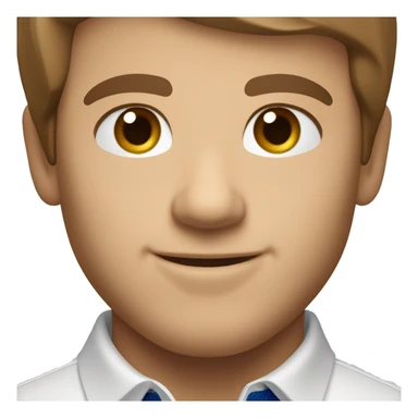 a man smiling with parted brown hair, hazel eyes, Ralph Lauren polo shirt sticker