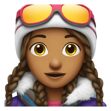 Brunet girl on snowboard  sticker