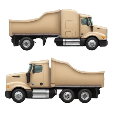 tan semi truck, side view sticker