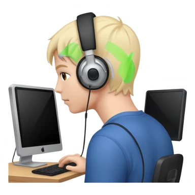 person at their computer in a call, pov from behind, we can see the screen  sticker