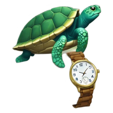 Montre sur le bras d'une tortue sticker