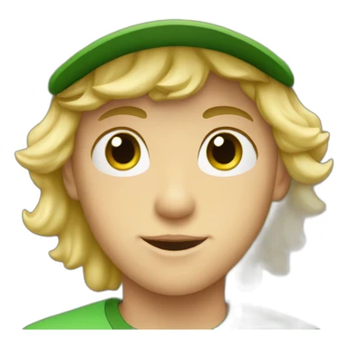 Blonde boy with cap and green eyes sticker