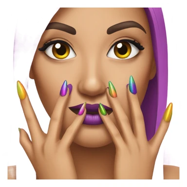 baddie with long nails sticker