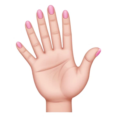 Hand emoji, palm front, only pinky up, all others folded, no thumb. sticker