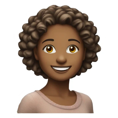 happy girl portrait smiling with a Christmas tree in background  sticker