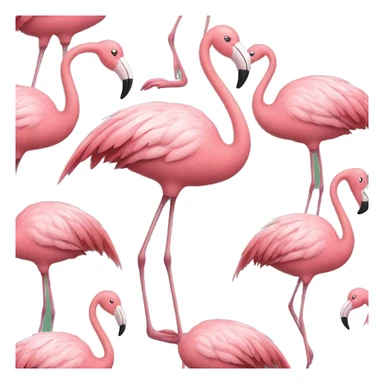flamingo flamingo standing with detailed feathers and happy face sticker