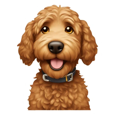 brown golden doodle toasting beer sticker