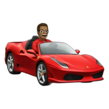 bart driving a red ferrari car sticker