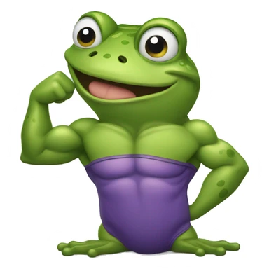 frog flexing muscle sticker