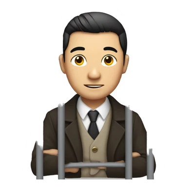 rich chinese guy behind the bars sticker