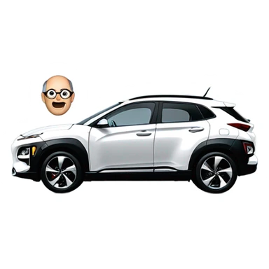 Steve jobs driving a hyundai kona sticker