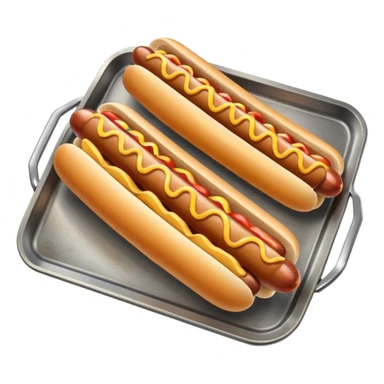 one hot dog with french fries on a tray sticker