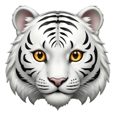 A white tiger pouncing at the screen with silver accsents sticker