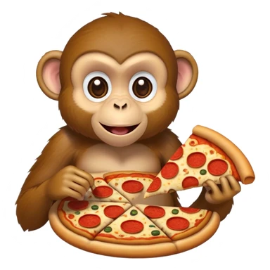monkey eating pizza sticker