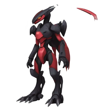  Cool Edgy Godly Futuristic Black Red Digimon-Fakemon-Genesect-Reptile full body sticker