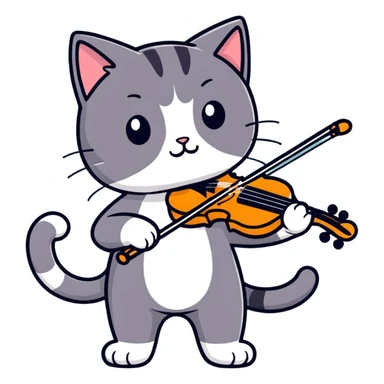 Cat play violin  sticker