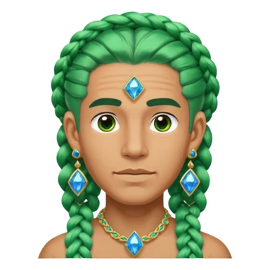 gem lover man with gem accessories excessive amount very big gem earrings green braided hair and blue diamonds  sticker