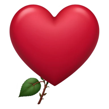 heart with a dark rose stem sticker