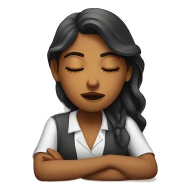 Indian girl falling asleep at work sticker