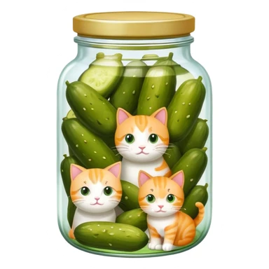 A jar a pickles with cats in it  sticker