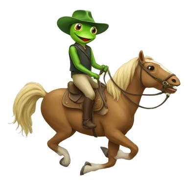 frog riding a horse sticker