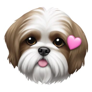 Shithzu with pink heart  sticker
