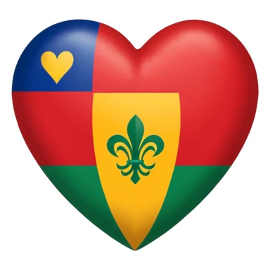Guadeloupe flag heart-shaped, friendly and colorful sticker