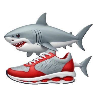 tiburón con patas y zapatillas rojas
 sticker