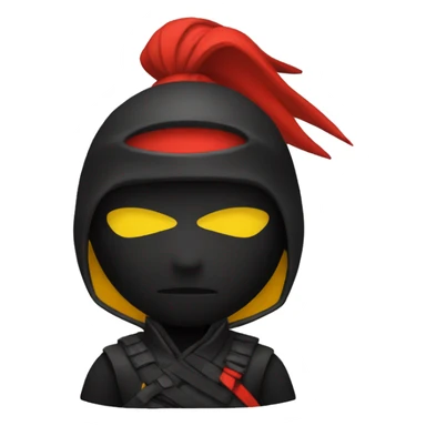 ninja black red yellow from top to bottom sticker