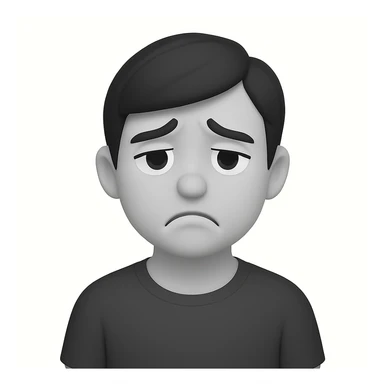 make three versions: disappointed young man, disappointed man, and disappointed woman, matching the style and pose of this image sticker