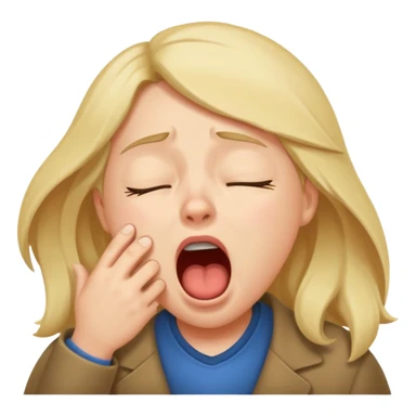 yawning sleepy character sticker