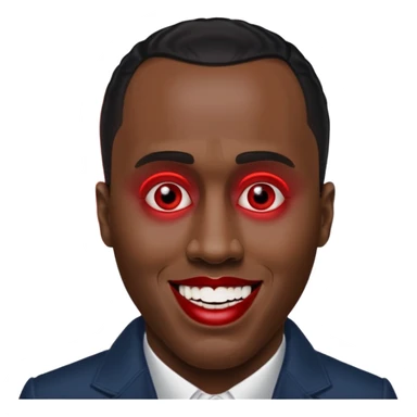 Sean Diddy Combs with red laser eyes and a very creepy, wide smile with the text “GOOD. NIGHT.” sticker