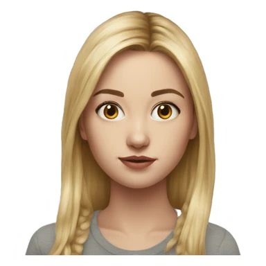 Emily Elizabeth, teenager hyperreal, photoreal portrait sticker
