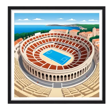 Cinematic Realistic Pula Arena, Croatia emoji sticker