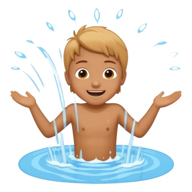child falls in fountain sticker