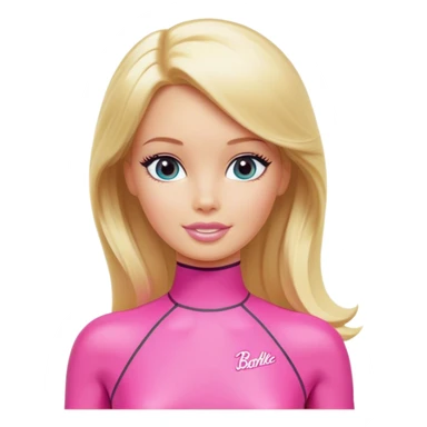 Blonde surfer Barbie, pink wetsuit sticker