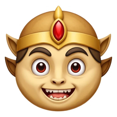 Pancake with cute face wearing a pharaoh headdress and vampire accessories  sticker