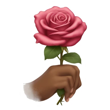 To lovingly caress a rose with one's hand sticker