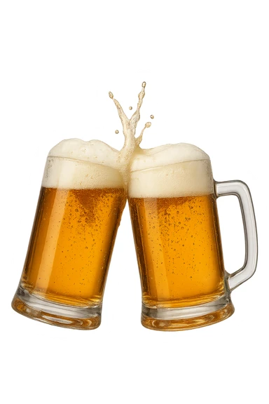 2 drink che fanno brindisi di birre senza mani realistiche sticker