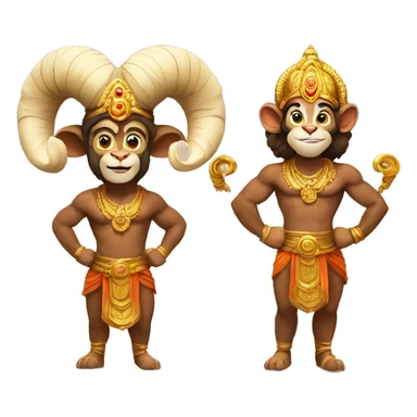 Ram and Hanuman sticker