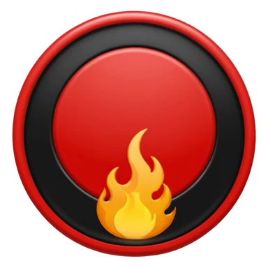 Círculo totalmente negro, adentro del círculo un símbolo de encendido y apagado en color blanco y una letra N en color rojo sticker