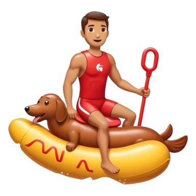 life guard riding big wet suasage  sticker